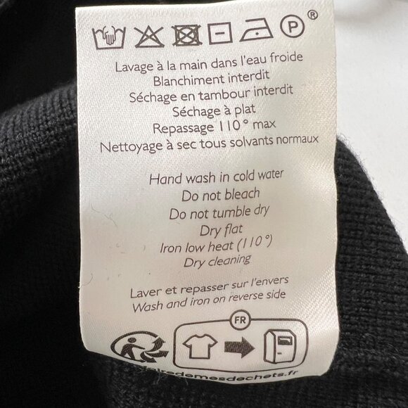 Sezane Black Cardigan with White Accents Ruffled Collar - Picture 10 of 12